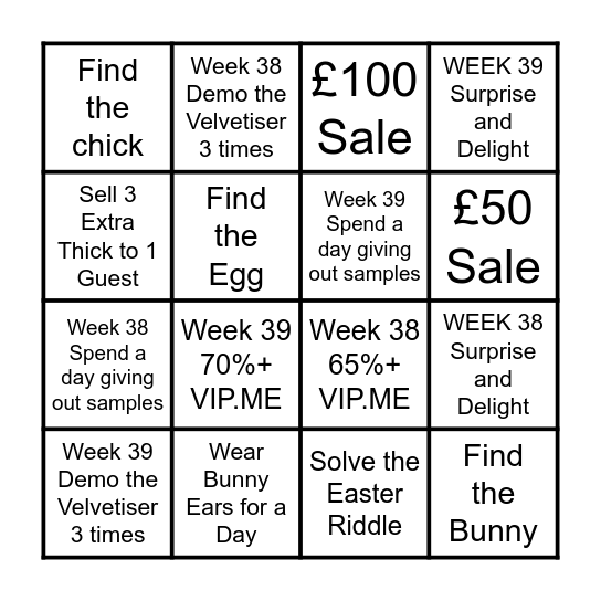 Easter Bingo! Bingo Card