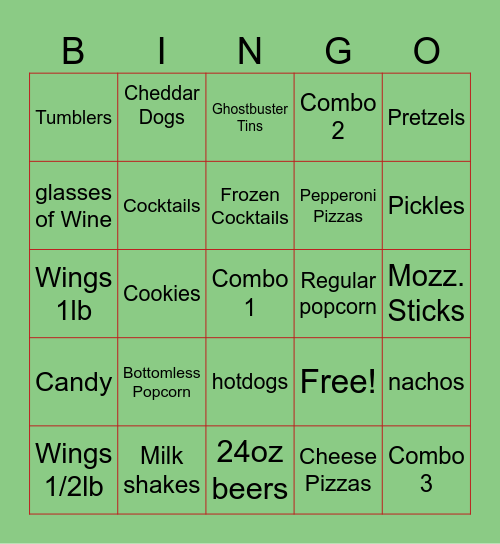 Showbiz Cinemas Kingwood! Bingo Card