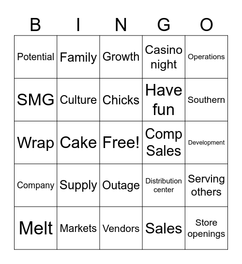 Chick Bingo Card