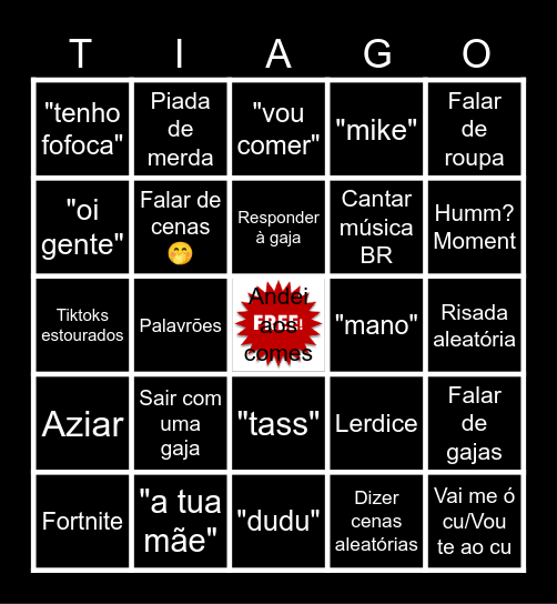 Tiago Bingo Card