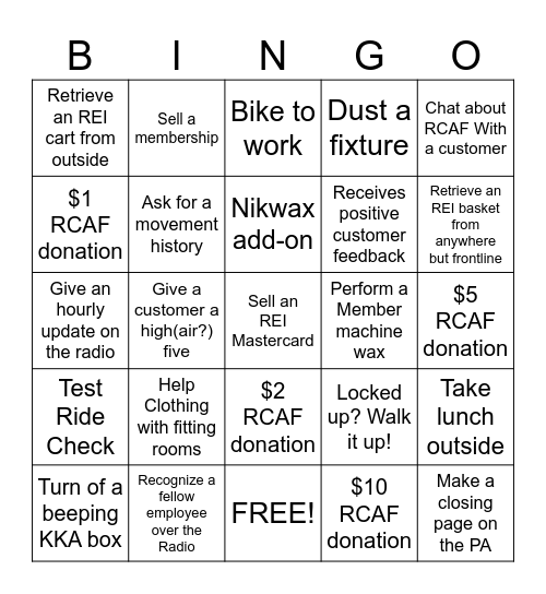 Member Moment Bingo! Bingo Card