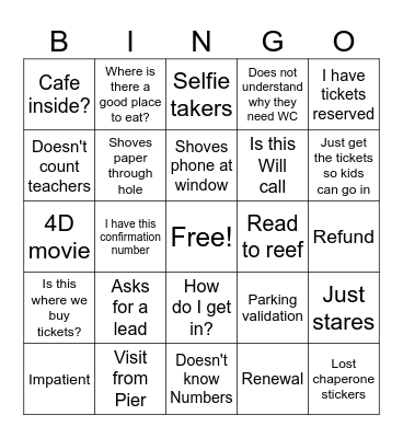 Will Call Bingo Card