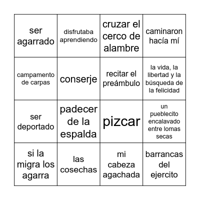 Expulsados Bingo Card