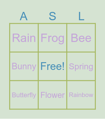 Spring Bingo Card