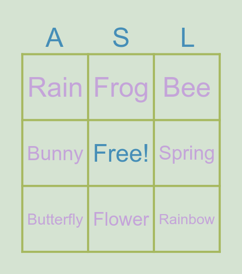 Spring Bingo Card