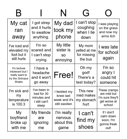 Do I need a PRN? BINGO Card