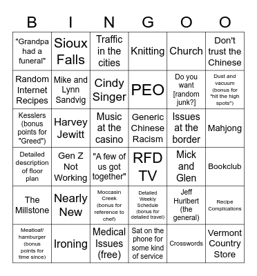 Doodles Bingo Card