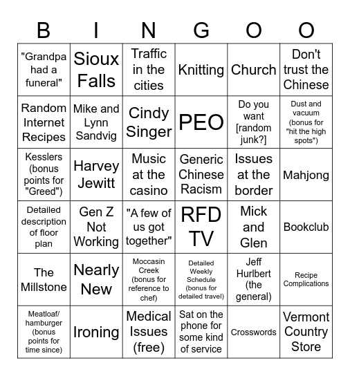 Doodles Bingo Card