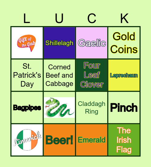 St Patrick's Day Bingo! Bingo Card