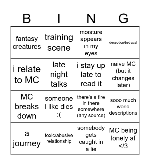 Assassin's Apprentice Prediction Bingo Card