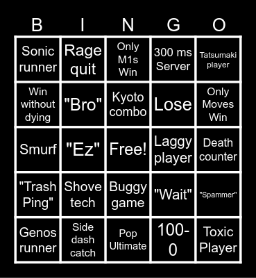 Saitama Bingo Card