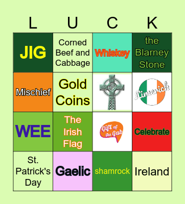 St Patrick's Day Bingo! Bingo Card