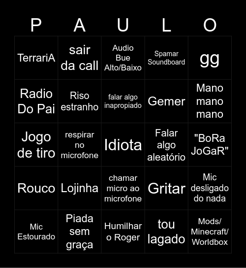 PAULO BINGO Card