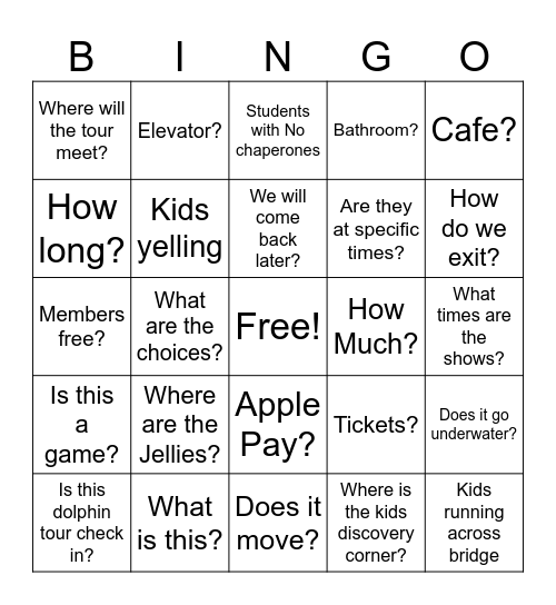 VR Bingo Card