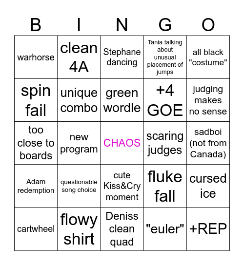 Men FS Bingo Card