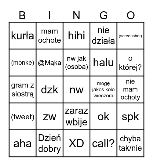 Paweu Bingo Card