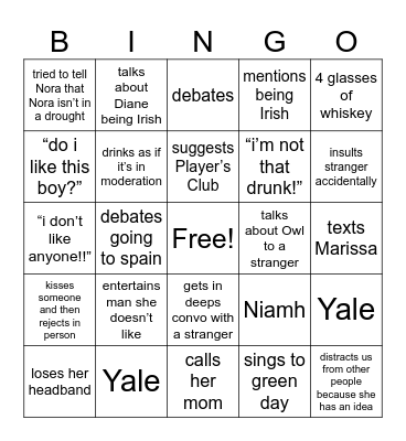 Amanda Bingo Card