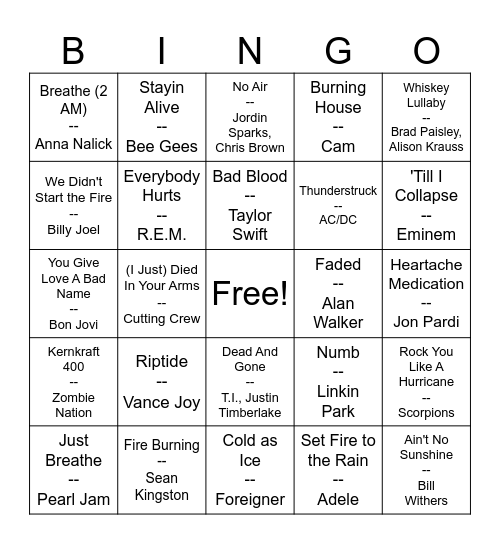 I Need 50 CC's of Bingo, STAT Bingo Card