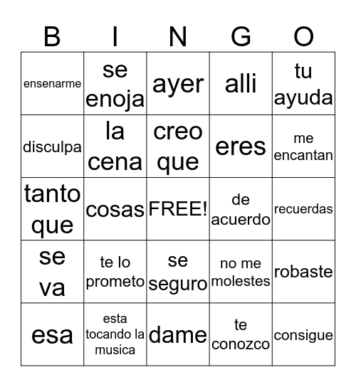 Da Best Bingo In Here Bingo Card