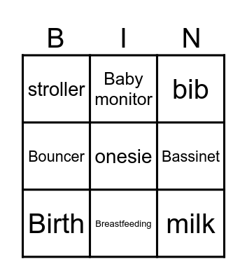 Baby Bin(go) Bingo Card