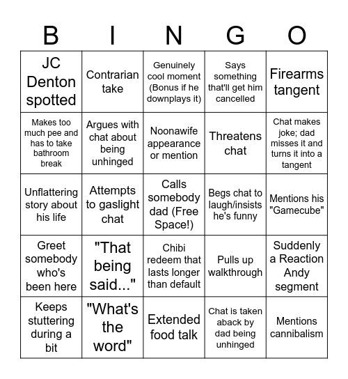 Noona Bingo Card