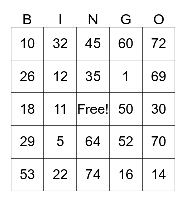 Federated Health  Bingo Card