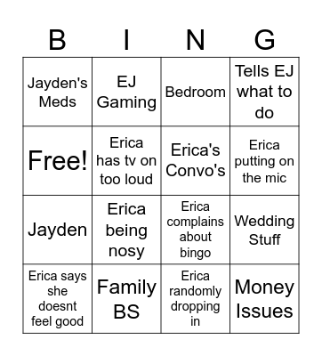 Erica's Bitchin Bingo Card