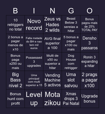 GODMOTA BINGO Card