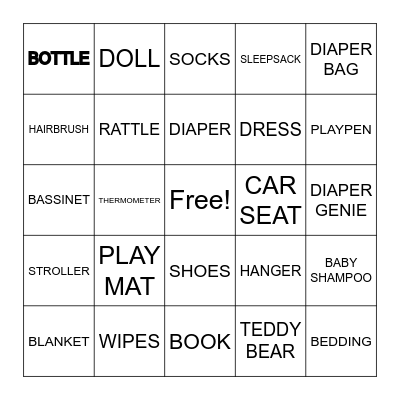 Baby McManamon Bingo Card