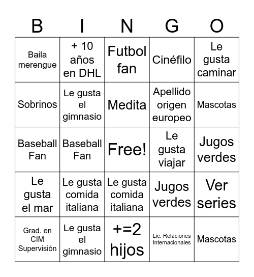 Conoce al equipo Bingo Card