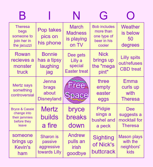 Easter Bingo 2024 Bingo Card