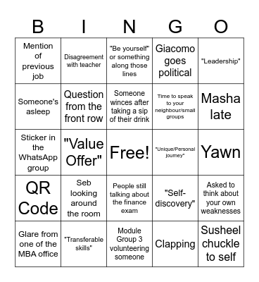 CDC BINGO Card