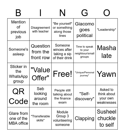 CDC BINGO Card