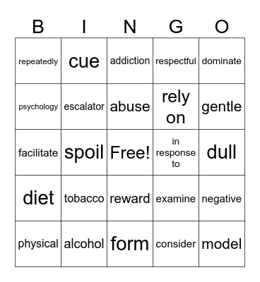 3.19 Bingo Card