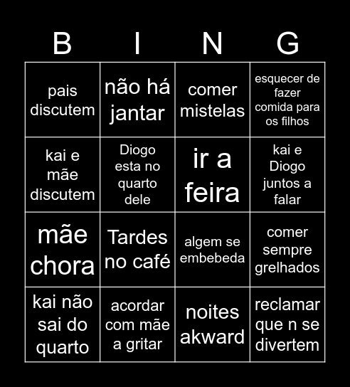 Fim de semana Bingo Card