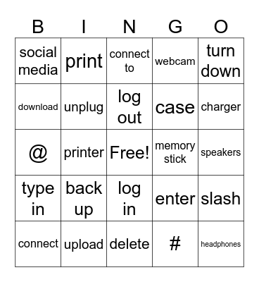 Technology words Bingo Card