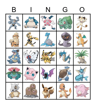 Pokemon Bingo! Bingo Card