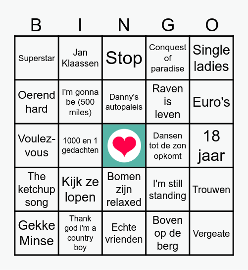 Vrijgezellenfeest Jessie Bingo Card