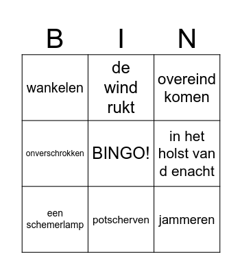 31 januari 1953 Bingo Card