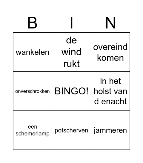 31 januari 1953 Bingo Card