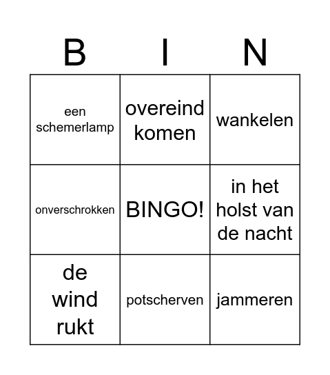 31 januari 1953 Bingo Card