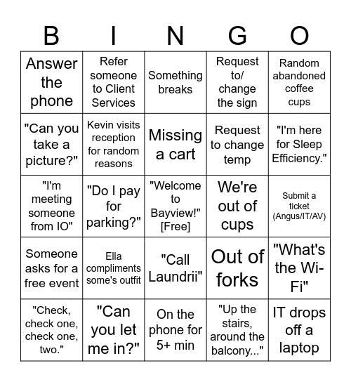 Bayview Bingo V.3 Bingo Card