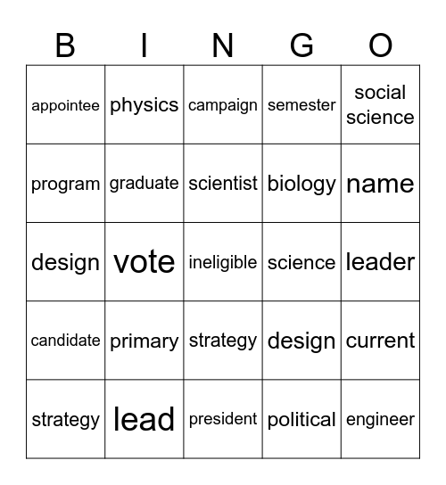 Book 18 Lesson 1 Bingo Card