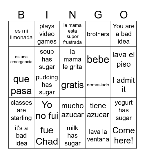 La lucha de la limonada Bingo Card