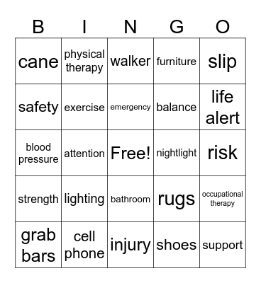 Fall Education Bingo Card