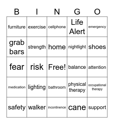 Fall Education Bingo Card