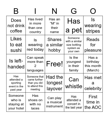 CAE Conference Bingo Card