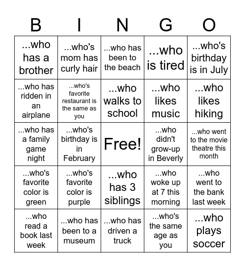 Find Someone Who (ASL Review) Bingo Card