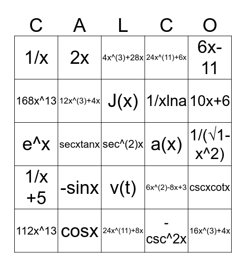 Do you even Calc? Bingo Card