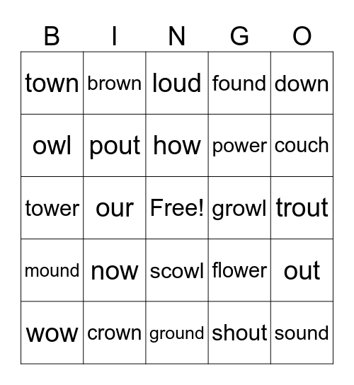 8.2 ou/ow Bingo Card